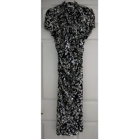 Les Hommes Femme Women's Sz 46 White/Black Abito Lungo Incanto Silk Dress $1077 - Picture 1 of 11